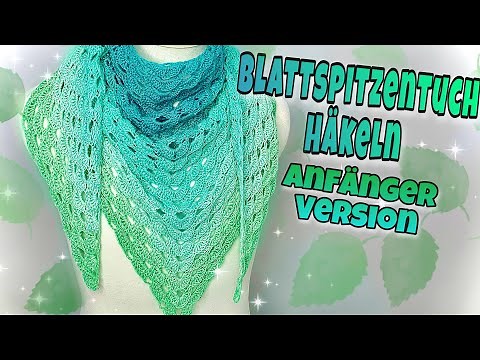 EASY Leaf Lace Shawl 🍃 Crochet | FOR BEGINNERS | Crochet Triangular Shawl