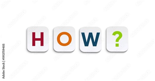 How Text Animation on Colorful Tiles for question and explanation concepts, education and tutorial content