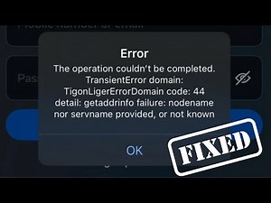 How To Fix Facebook Transient Error Domain: TigonLiger Error Domain Code: 44 In iPhone