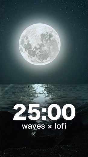 Relaxing Lofi Study Music 🌊Ocean Waves, Pomodoro Focus｜リラックス25分集中5分休憩ポモドーロ波の音｜作業用勉強BGM #Shorts