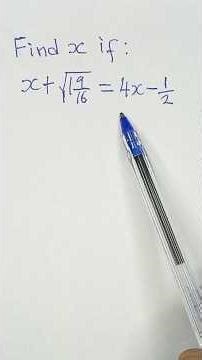 Equation with Mixed Number in Root Sign | Nice Algebra Basics