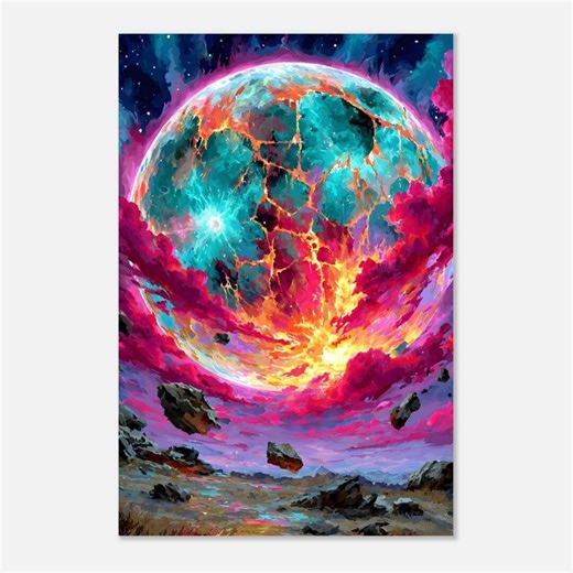 Planetary Wall Art: Colorful Nebula, Abstract Sci-fi, Modern Celestial - Etsy