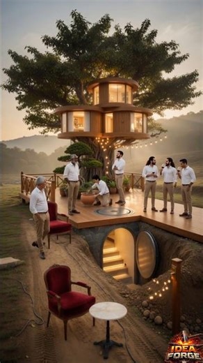 "The Ultimate Modern Treehouse with Hidden Underground Vault! 🌳🏡" #shorts #short #viral #fyp