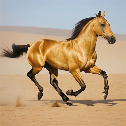 🌟🐎 Meet the Golden Akhal-Teke, often called the “golden horse” of the world! ✨ This rare and ancient breed from Turkmenistan is famous for its metallic coat that shimmers in the sunlight, giving them a breathtaking golden glow. Not just beautiful, they’re also known for their endurance, speed, and loyalty – true desert warriors with hearts of gold. 💛 The Akhal-Teke is considered one of the most unique and striking horse breeds on the planet – a living legend! #GoldenAkhalTeke #HorseLovers #Eq