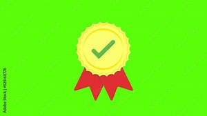 Certificate icon. Premium quality. Achievement badge. Profile Verification. Check mark icon. Quality mark. Achievement award grant