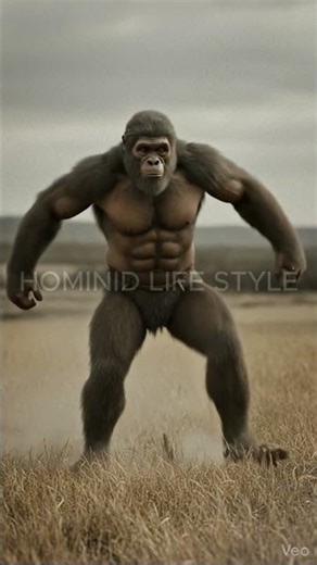 Hominid Dancing on Dry Grass | Barren Land Prehistoric Scene