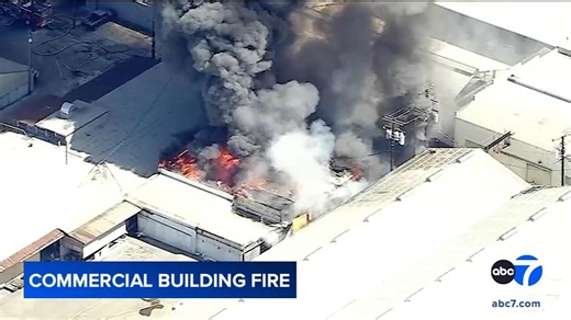 Fire rips through Compton commercial building that houses magnesium products company