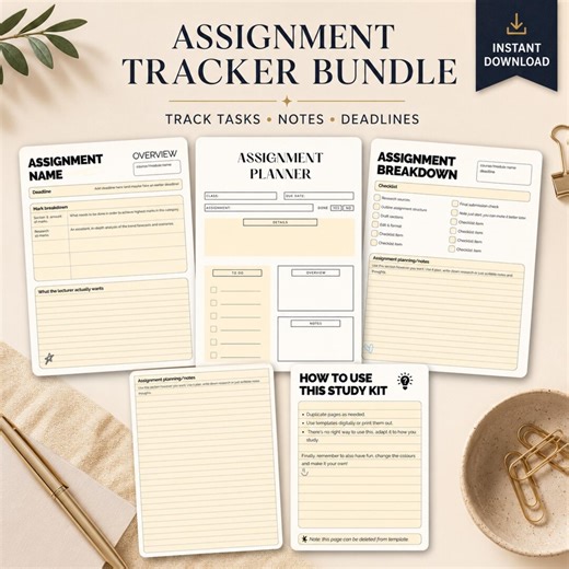 Assignment Tracker Notion Planner, Student Dashboard, Onenote Template, Remarkable Paper Pro Planner - Etsy