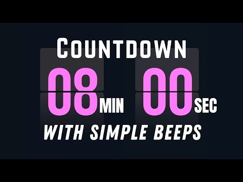 8 Minute Flip Clock Countdown Timer ⏱️ | Flip Sounds + Simple Beeps Start & End