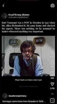 Kurt Vonnegut on Slaughterhouse Five and the Dresden Bombing #history #kurtvonnegut #literature #ww2
