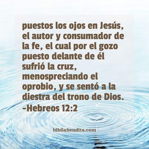 Explicación Hebreos 12:2. 'puestos los ojos en Jesús, el autor y consumador de la fe, el cual por el gozo puesto delante de él sufrió la cruz, menospreciando el oprobio, y se sentó a la diestra del trono de Dios.' - BibliaBendita