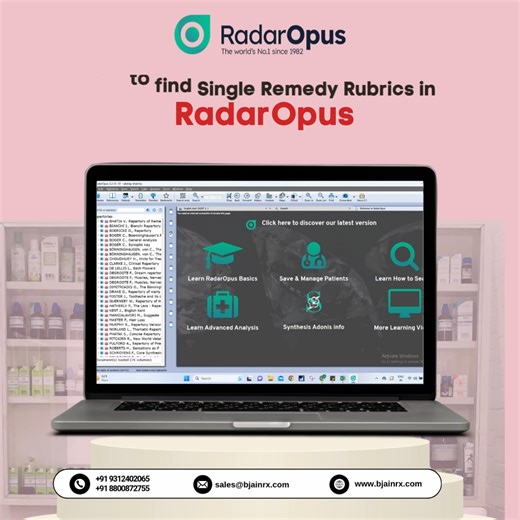 RadarOpus India on Instagram: "🎯 Looking for Single-Remedy Rubrics? Find Them Instantly in RadarOpus! Why scroll endlessly when clarity can be one click away? With #RadarOpus, identify Single Remedy Rubrics quickly and confidently. 1. Open Advanced Search 2. Enter the Remedy name 3. Filter → Rubrics with only one remedy 4. View results in all repertories Because sometimes, one clear rubric makes all the difference. Discover the power of focused analysis — only with RadarOpus. #Homeopathy #Homeo