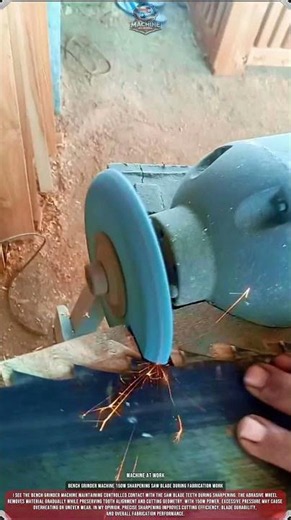 Bench Grinder Machine 150W Sharpening Saw Blade During Fabrication Work
