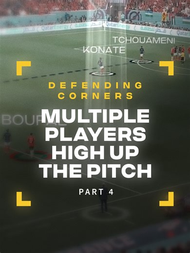 Turning defensive corners into attacking opportunities requires more than just a brave approach; it demands structure, clarity and collective intent. The principles laid out below reflect how leaving one or multiple players high up the pitch, regardless of their positioning, can influence both the opposition’s set-up and the attacking transition. ✅ Disrupts the opposition’s structure: forces adjustments to marking responsibilities and reduces the number of attackers in the box, particularly usef