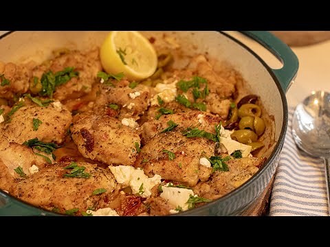 Mediterranean Chicken & Olive & Feta Skillet ready in 30 mins!!