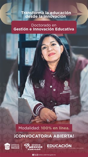 El Doctorado en Gestión e Innovación Educativa de la UDEMEX te prepara para investigar, diseñar y dirigir proyectos educativos con impacto real. Desarrolla soluciones innovadoras, fortalece tu liderazgo académico y lleva tu visión al siguiente nivel. | Universidad Digital del Estado de México