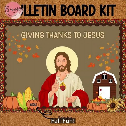 Fall Christian Bulletin Board: God's Blessings