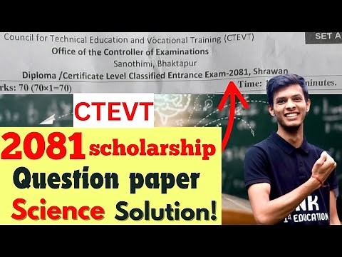 CTEVT 2081 Entrance Exam Questions Paper solution | CTEVT Entrance Model Questions 2081