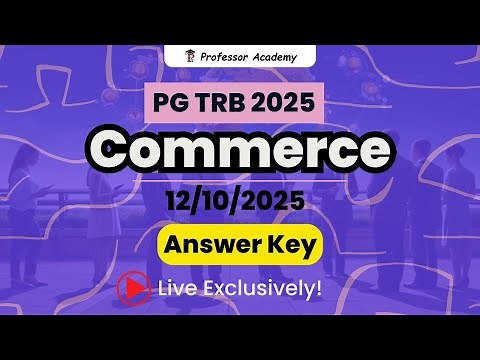 PG TRB 2025 Commerce | Answer Key | Live Exclusivel