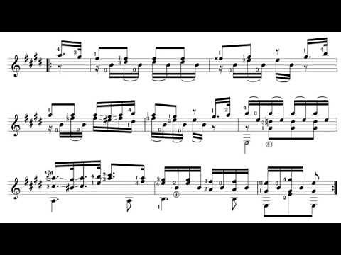 Fernando Sor: Introduction and Variations on a Theme by Mozart, Op.9 for Guitar (Score video)