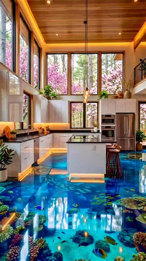 Old Kitchen → Modern Luxury Kitchen with Epoxy Floor #kitchen #epoxyart