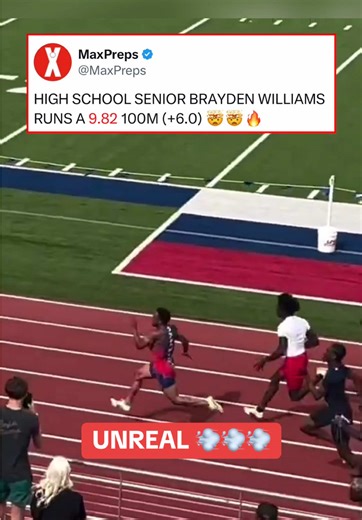 Brayden Williams Achieves 9.82 Seconds in 100M