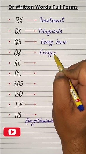 Doctor’s Handwriting Explained! | Medical Abbreviations Full Forms! #shorts #learning #education