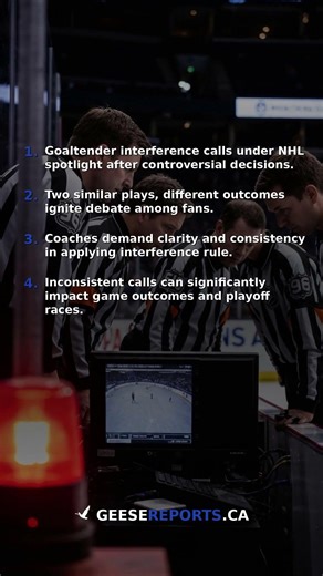NHL Grapples with Goaltender Interference Call Consistency