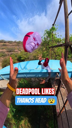 Deadpool Likes Thanos Head 😨💦#parkour#spiderman#water#jump#support#viral#jodhpur#india #pov#funny