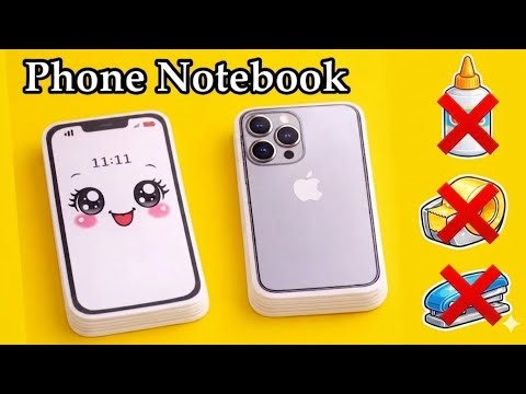 How to make phone notebook📔|Origami mobile phone notebook] No Glue | Easy School craft