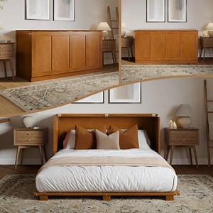 Reviews for AFI Westfield Light Toffee Natural Bronze Wood Frame Queen Low Profile Murphy Bed Chest with 6 in. Mattress | Pg 1 - The Home Depot