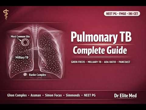 Pulmonary Tuberculosis Complete Guide | Ghon Focus,Assman, Milliary TB, Pancoast and ADA Ratio NEET