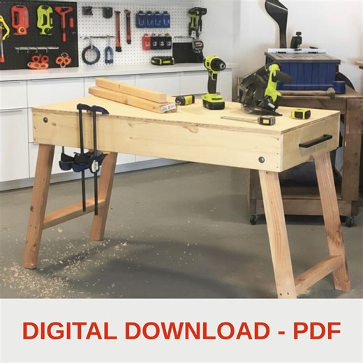 DIY Garage Workbench PDF Plans, Compact Folding Plans (digital Download) - Etsy