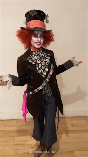 Floeur 🌸 Cosplay and Original Creations on Instagram: "🎩 MAD HATTER | Sooo for Halloween at my job this year, I decided to revive my old Mad Hatter costume! This costume is 11 years old -- it was assembled by myself and my mother in 2014 for Halloween, just a little before I officially started cosplay. Even after all these years, it's still one of my proudest work I'd say! The costume is not screen accurate and is missing some details as I worked with very little reference pictures, but this w
