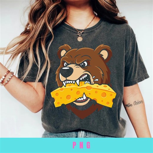 Angry Bear Eating Cheese PNG: Cartoon Animal Mascot Logo Png Funny Wildlife Art (digital Download) - Etsy