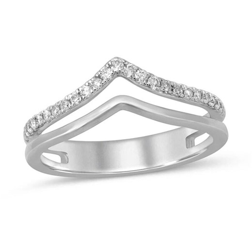 Double Chevron Diamond Wedding Band Ring Sterling Silver White Gold V Shape - Etsy