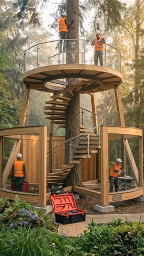 Treehouse Spiral Modern #transformation #satisfying #tree #shorts
