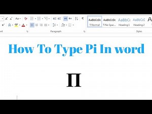 How To Write Pi in Word | How Insert Pi in Microsoft Word