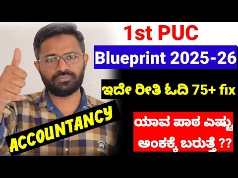 1st PUC Accountancy Blueprint For Annual Exam 2026 Karnataka Board