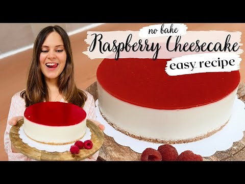 No Bake Raspberry Cheesecake - easy step by step recipe - no oven, no eggs