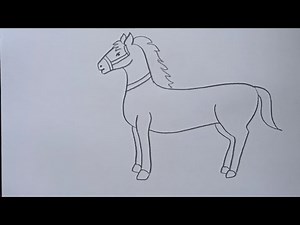 how to draw horse drawing easy step by step for beginners|easy horse drawing