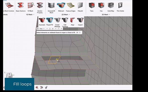 HyperMesh_MidMesh_Repair修复生成的中面网格