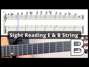 Sight Reading For Guitar: Notes On The High E and B string (1st Octave): Guitar Tutorial