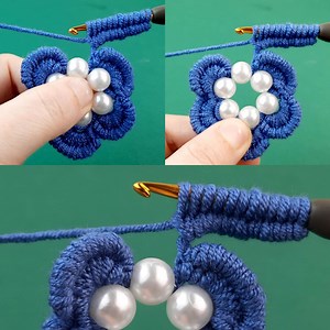 Wonderful👌🎊 I only used 6 pearls, the result is great👍🏻💯 crochet pearl festival | Crochet and Knitting