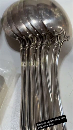 Antique shop and coin show finds today #silver #sterlingsilver #stacking #antiqueSterling