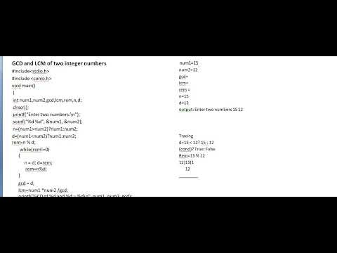 lab 2 GCD and LCM of two numberes /bca/mca/BE/BSC /Computer Science