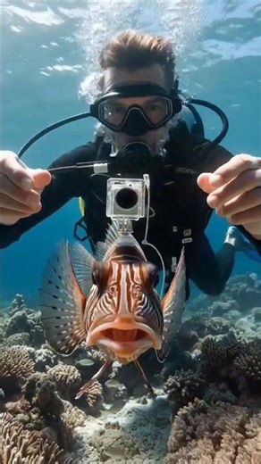Deadly Fish POV 😱 Lionfish Camera View | #viral #fish #fishing #oceanlife #lionfish