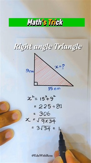 Right angle triangle Formula