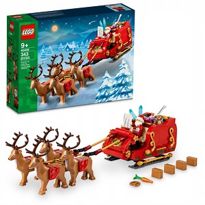 LEGO Santa's Sleigh - Building Toys for Kids, Boys & Girls, Ages 9 - Indoor Christmas Decorations for Home W/ Santa Claus Figurine & Reindeer - Gifts for Boys & Girls - 40499