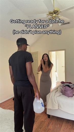 Getting ready for our date prank on my bf 😂 he was so confused 😂😂#prank #couples #funnyvideos #fyp #reaction